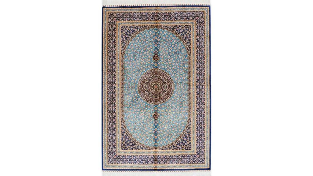 blue vintage silk rug