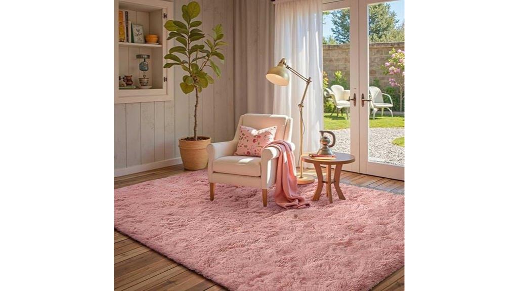 blush soft shag rug