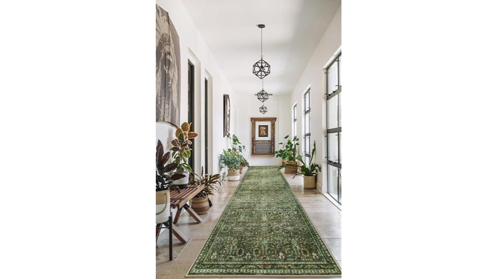boho green kitchen rug