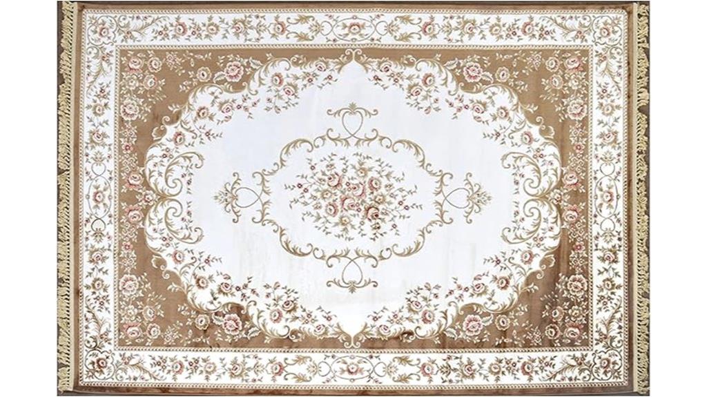 brown aubusson faux silk rug