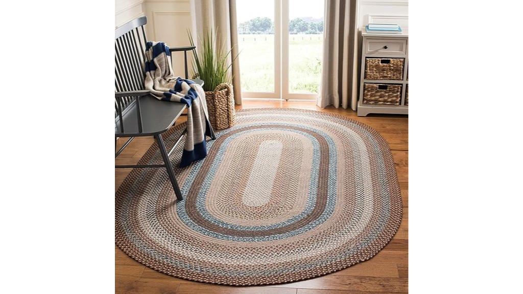 brown multi oval rug