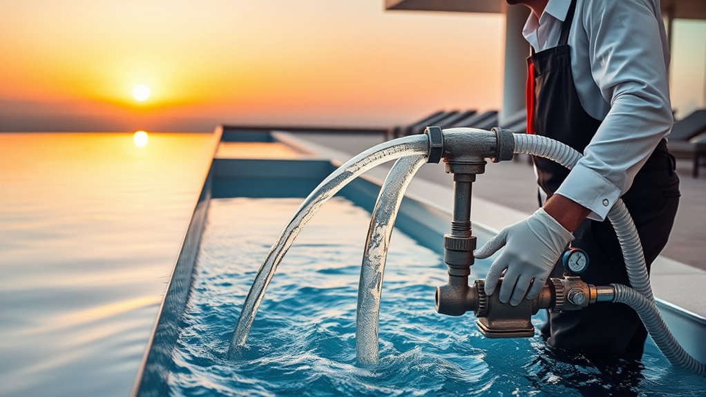 careful pool water drainage