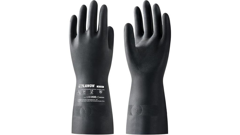 chemical resistant rubber gloves