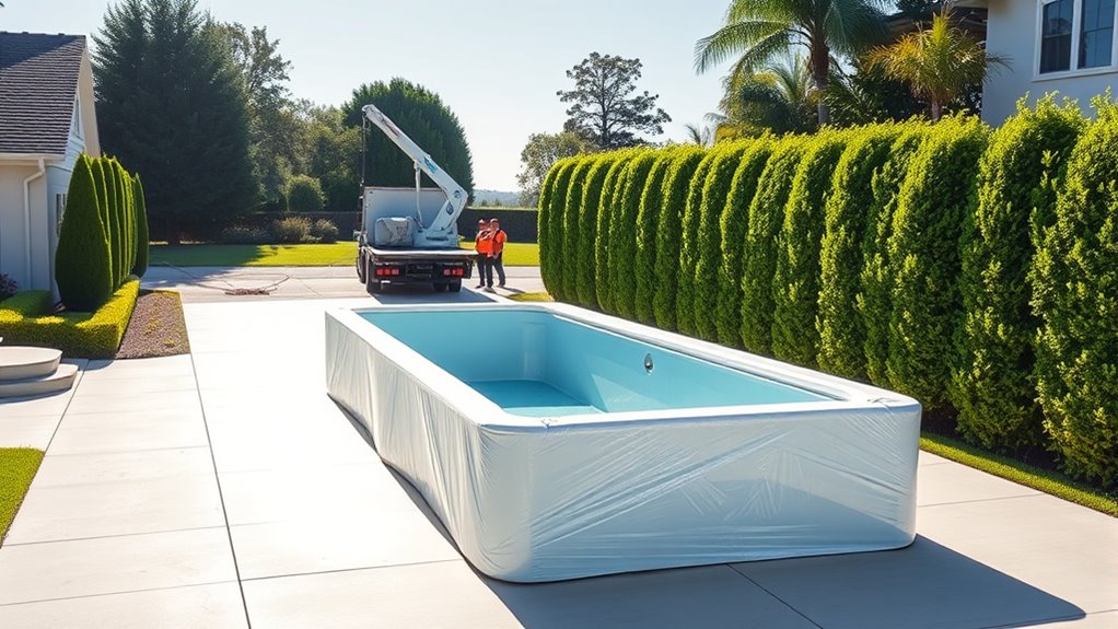 clear path for pool delivery