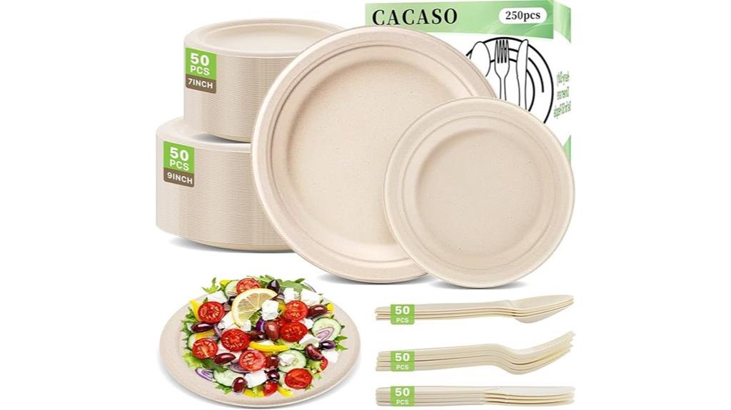 compostable disposable plate set