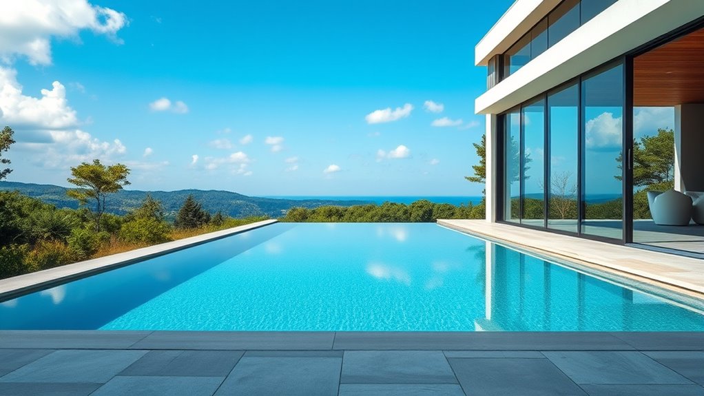 contemporary infinity pool materials