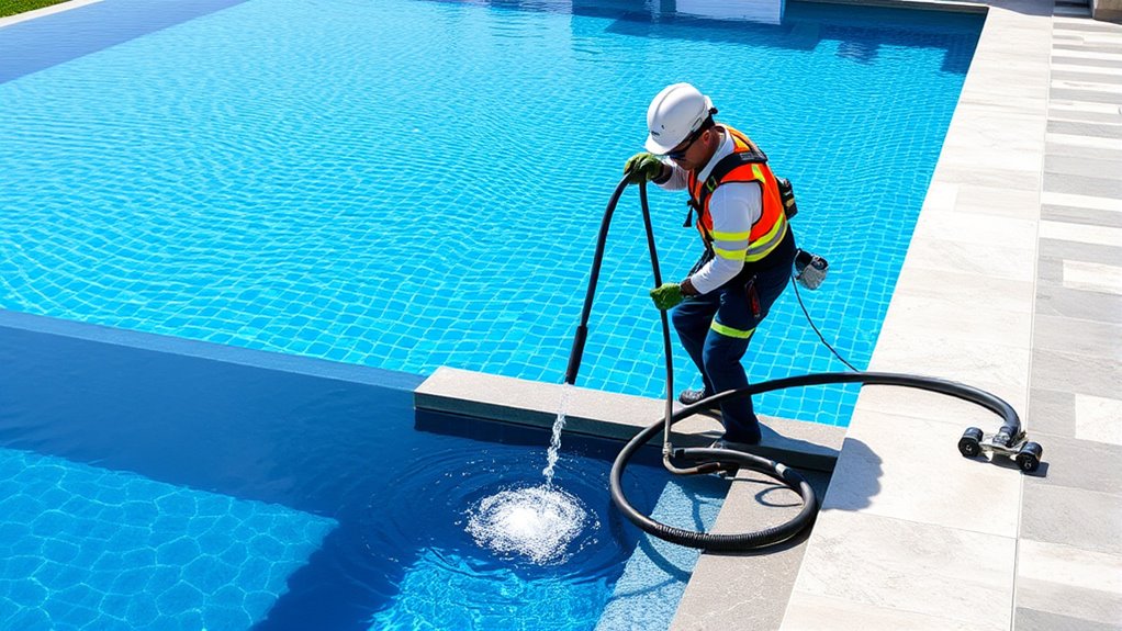 drain infinity pool safely