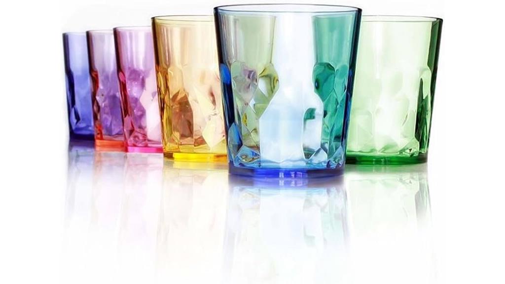 durable 13oz acrylic glasses
