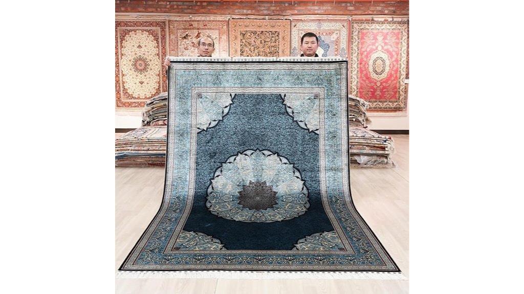 elegant hand knotted floral rug