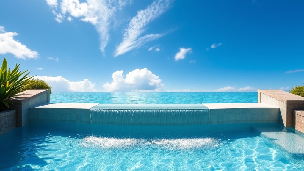 elegant overflow water feature
