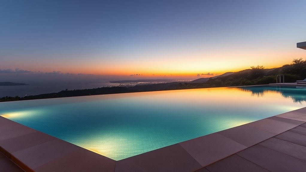 elegant pool lighting accents