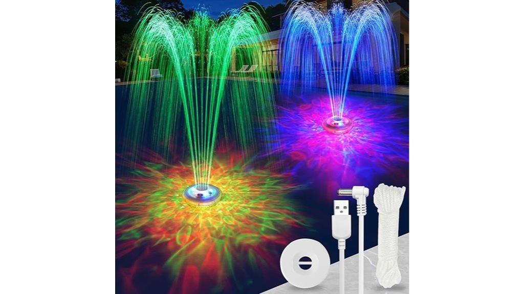 enhanced pool fountain lights