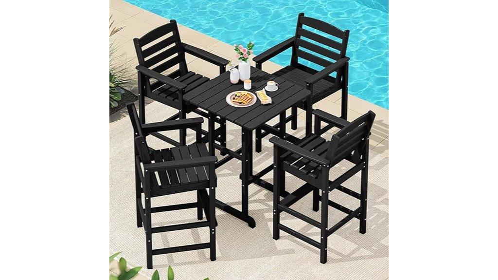 five piece adirondack bar chairs