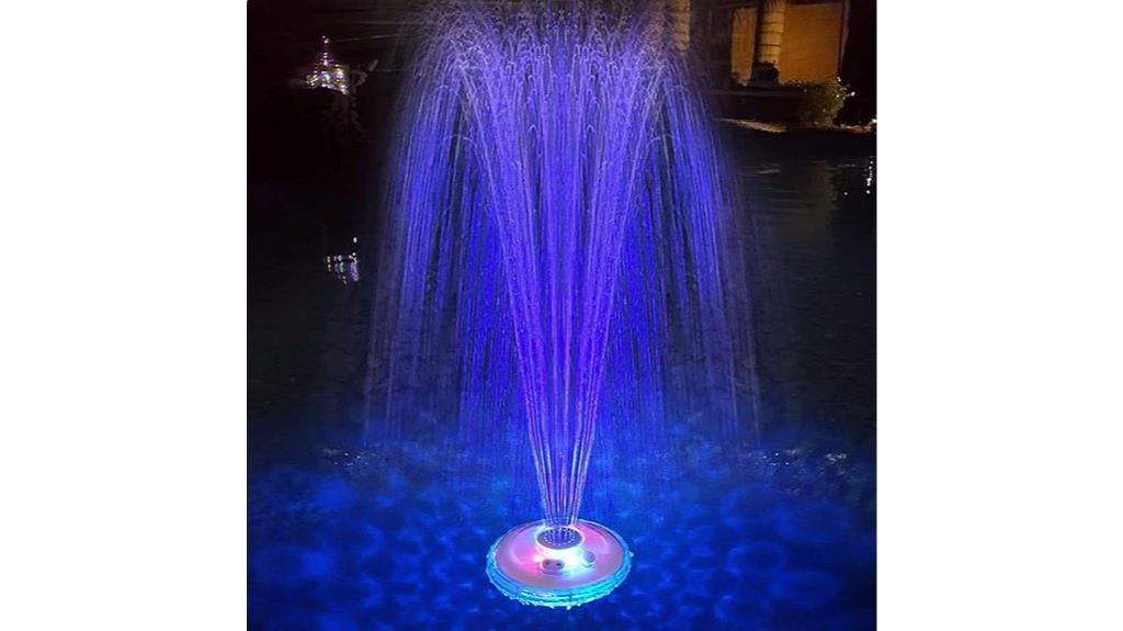 floating fountain underwater lights