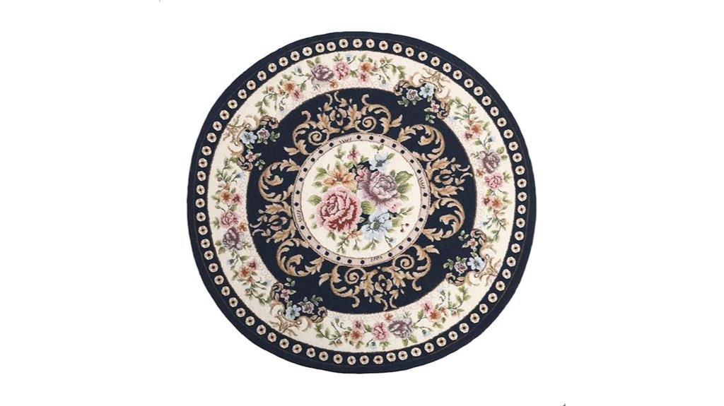 floral pattern round rug