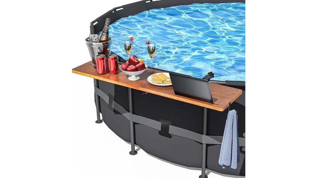 foldable acacia pool bar