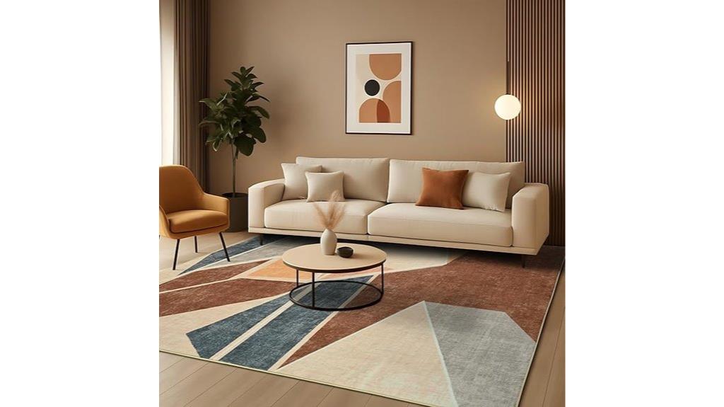 geometric washable non slip rug