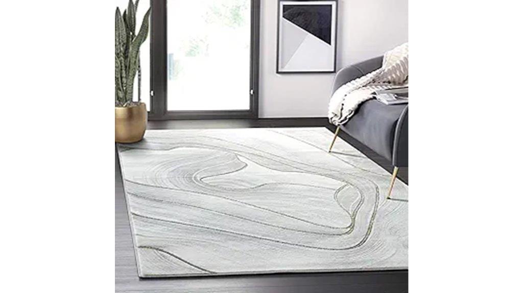 grey and gold ribbon rug