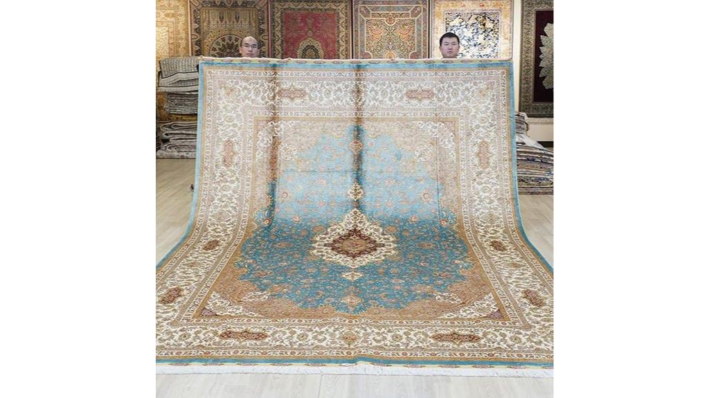 hand knotted silk rug