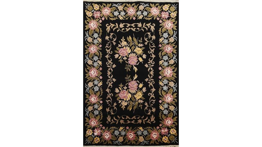 hand knotted wool silk rug