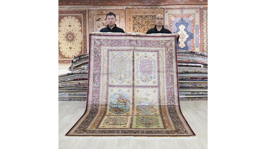 handmade silk area rug