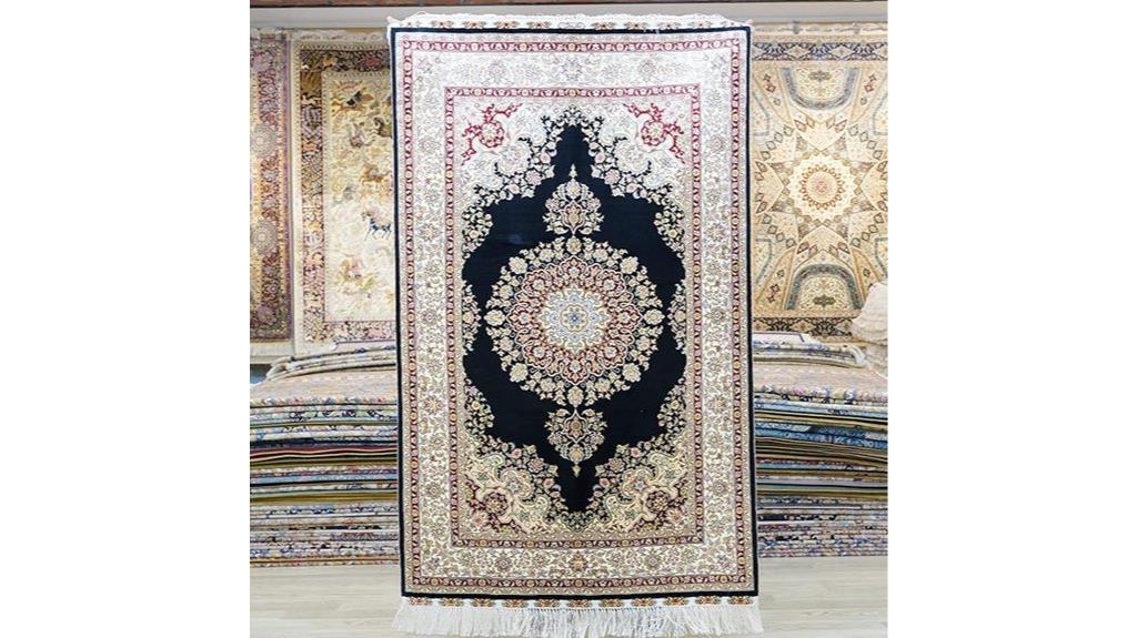 handmade silk rug 3x5ft