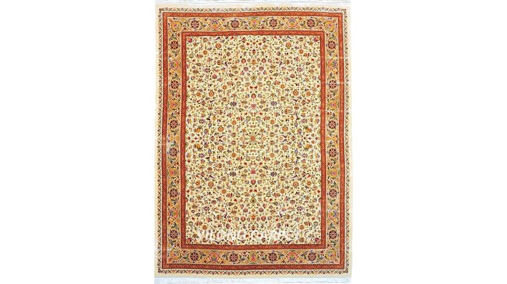 handmade silk rug size