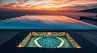 heating infinity pool catch basin