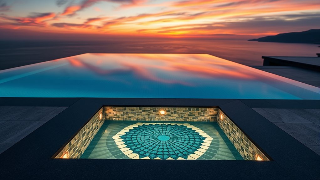 heating infinity pool catch basin