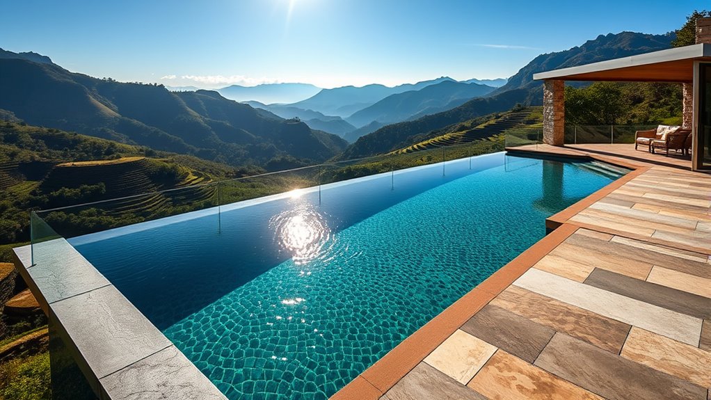 hillside infinity pool installation