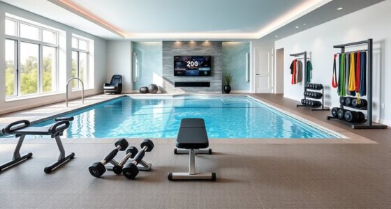 home gym with endless pool