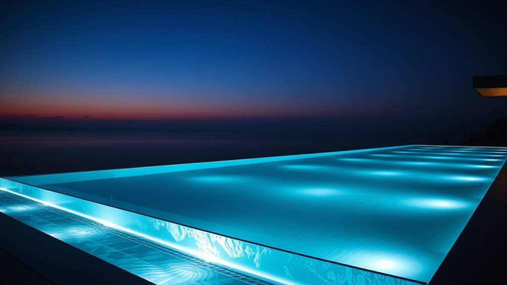 illuminated infinity pool edges