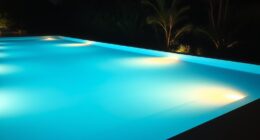 infinity pool night illumination