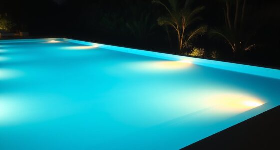 infinity pool night illumination