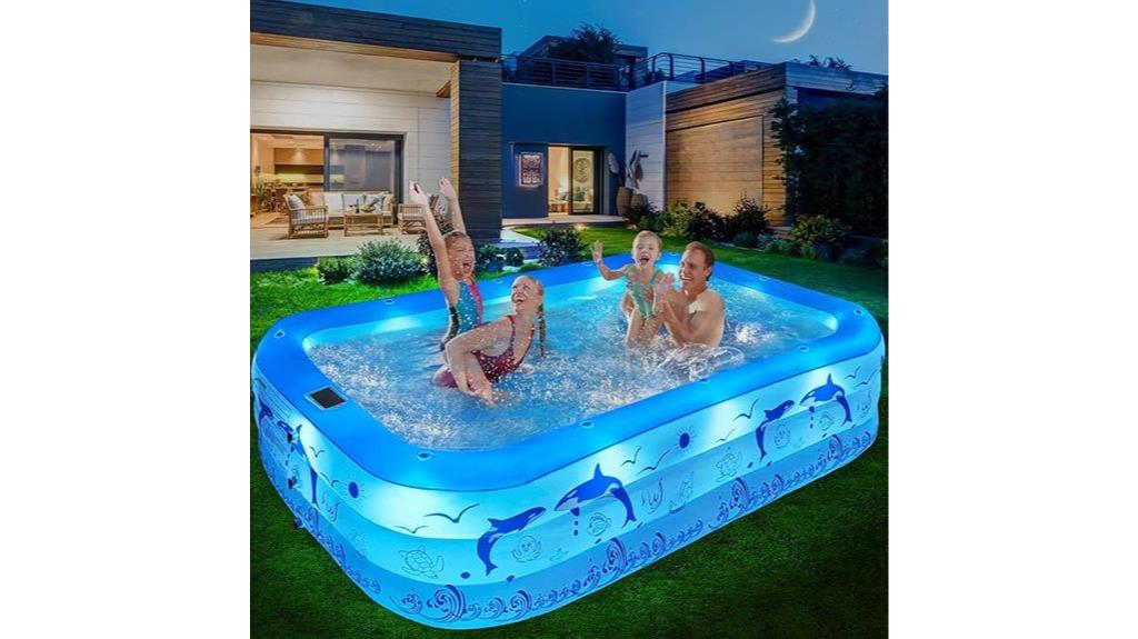 inflatable family pool with lights