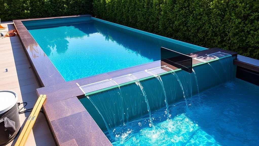 installing infinity edge pool