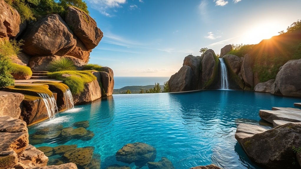 integrate pools with rocks