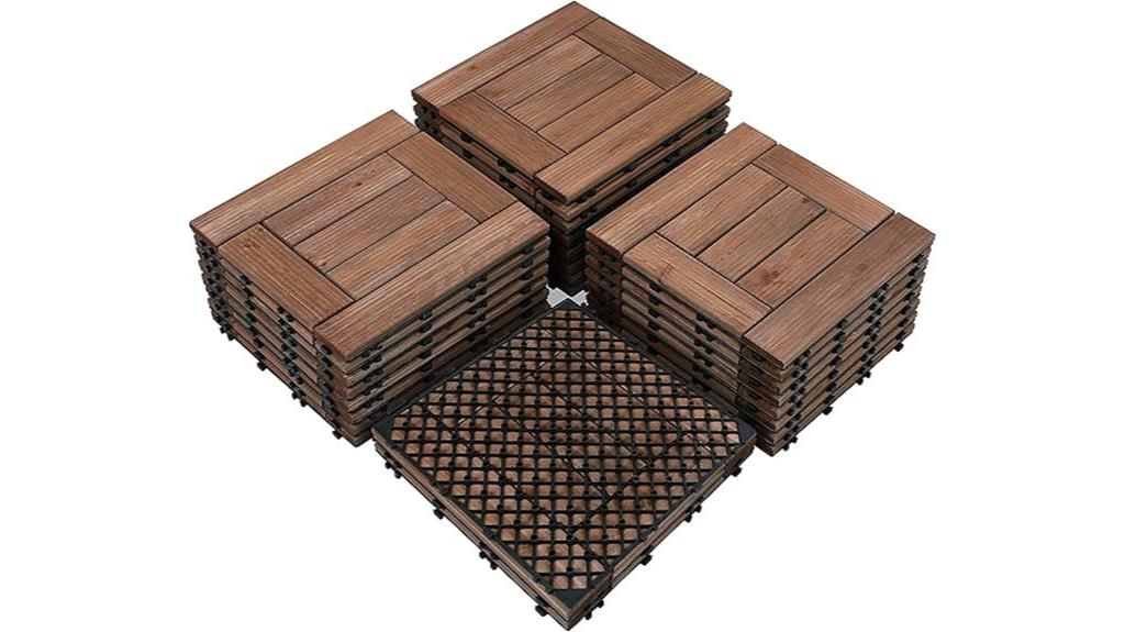 interlocking wood deck tiles