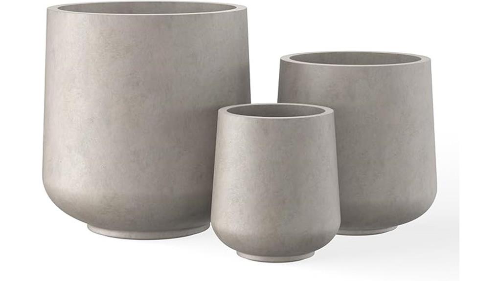 large round concrete planter