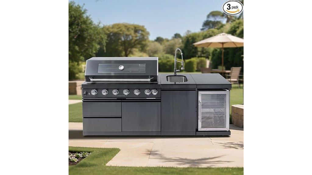 large stainless steel outdoor grill