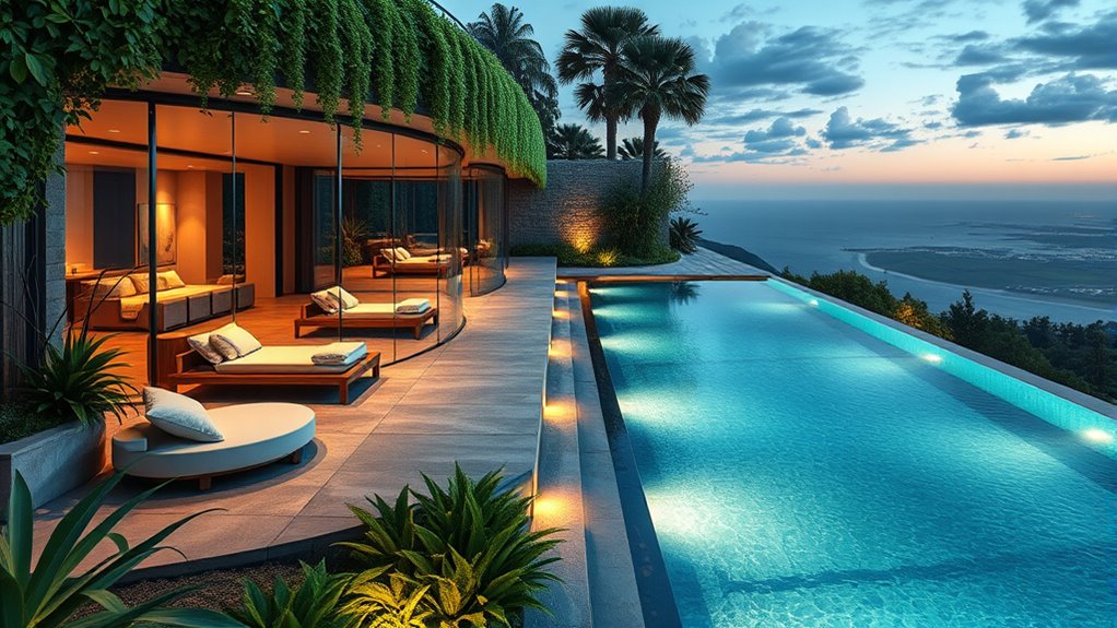 layered outdoor lounging spaces