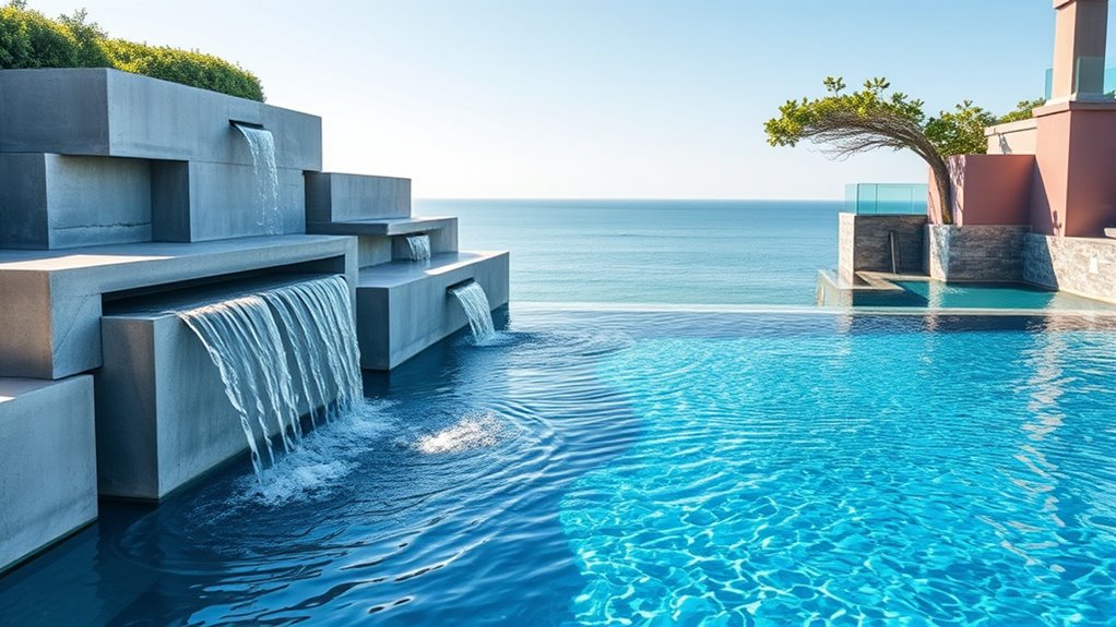 layered water cascades effect