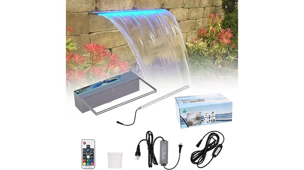 lighted waterfall pool fountain