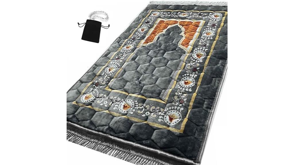 luxurious grey prayer rug