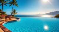 luxury pool with bar