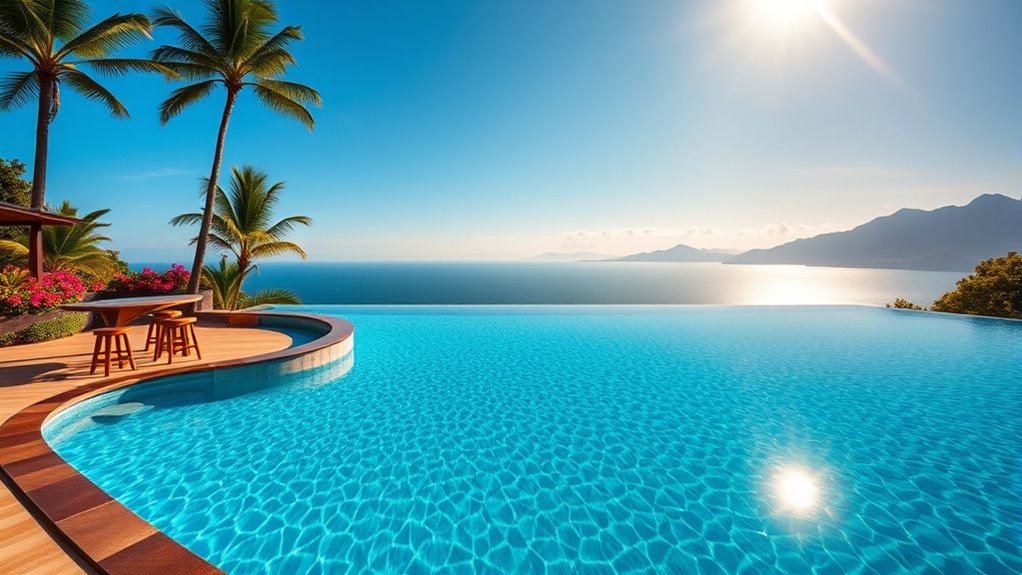 luxury pool with bar