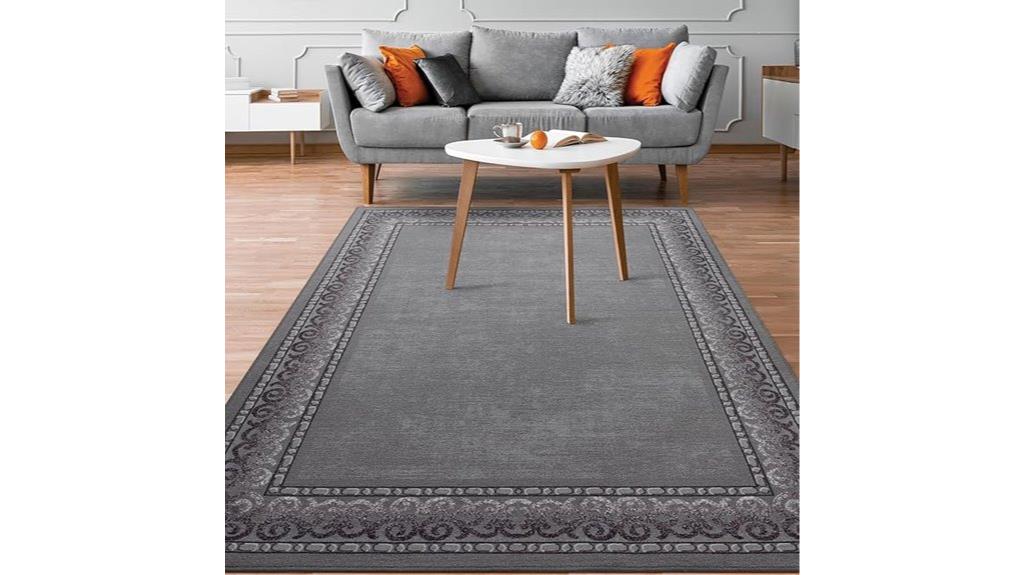 modern bordered 8x10 rug