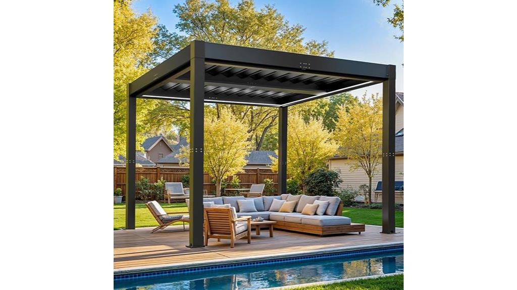 motorized pergola with screens