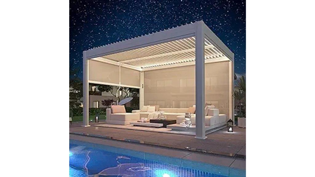 motorized pergola with screens