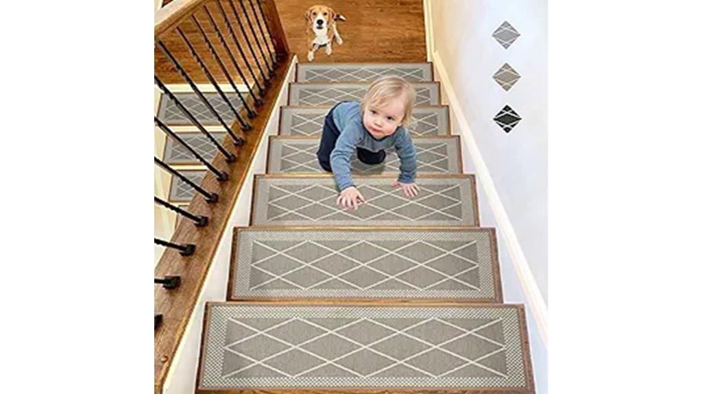 natural linen stair tread set